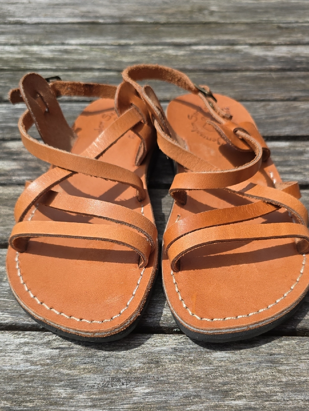 Women’s  Hand Made Strappy Leather Sandals in Tan